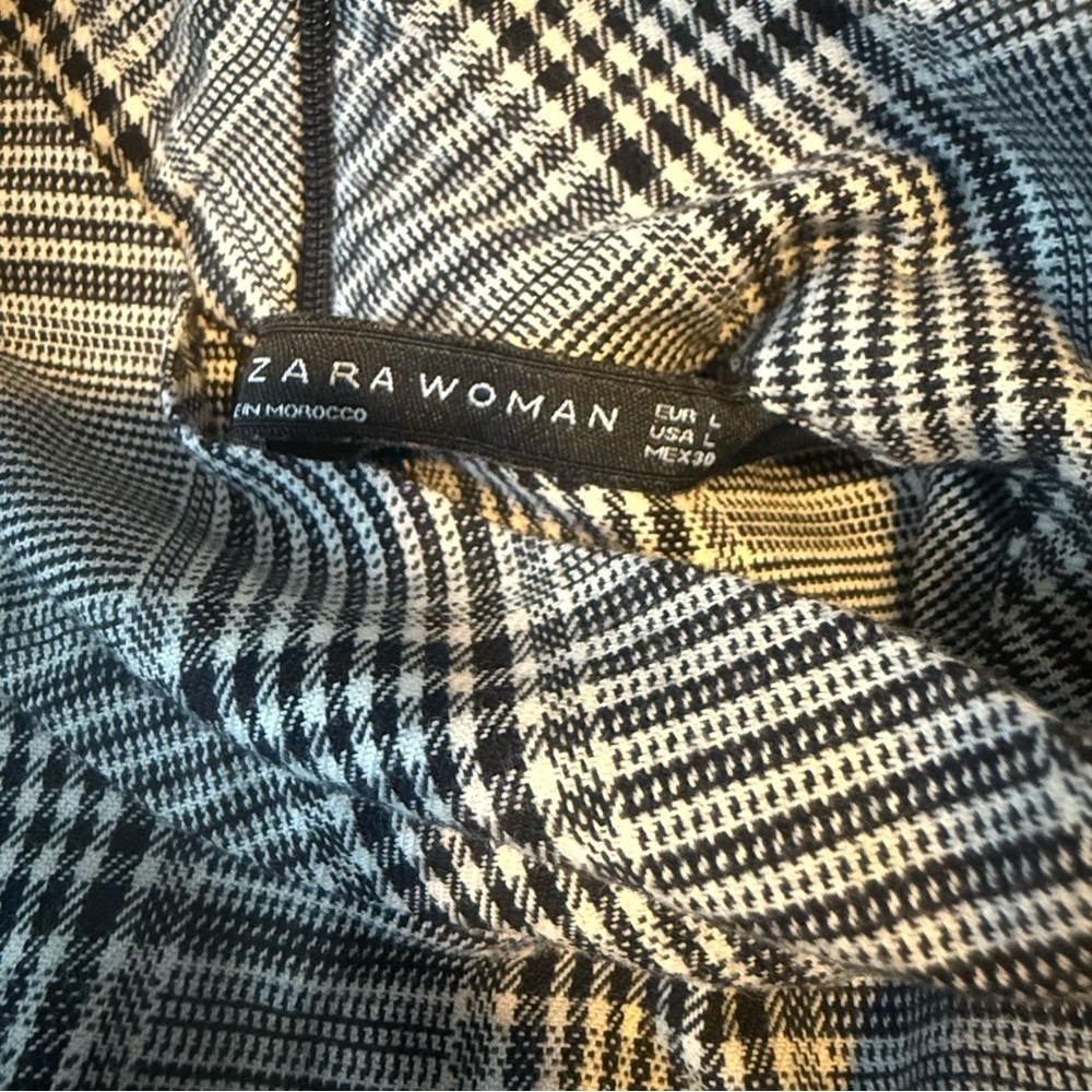 ZARA - Plaid High-Neck Blouse - Picture 3 of 3
